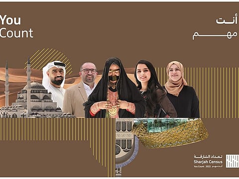 An official poster of the new census, whose preliminary results will be presented to the Ruler of Sharjah and key government entities in March next year