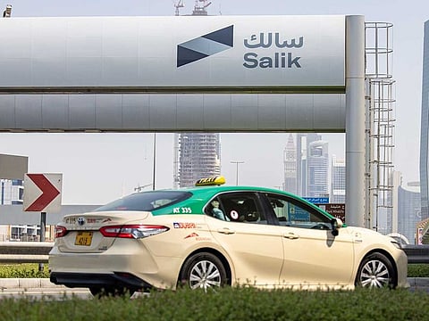 Passengers must pay additional charges in the total fare, if a taxi passes from under a Salik toll gate. Picture used for illustrative purposes.