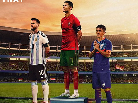 Fifa released a picture during the tweet of Ronaldo, Messi and Chhetri, the top three scorers in the world.