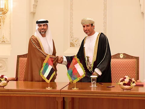 The agreements include a Memorandum of Understanding between the Ministry of Industry and Advanced Technology and the Omani Ministry of Commerce, Industry and Investment Promotion regarding cooperation and investment in the industrial fields, signed by Suhail bin Mohammed Al Mazrouei, Minister of Energy and Infrastructure, and Salim Al Aufi, Omani Minister of Energy and Minerals.