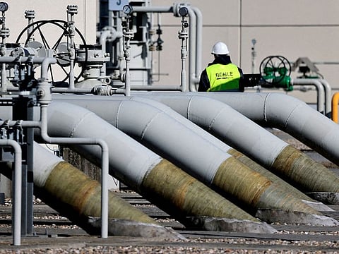 Pipes at the landfall facilities of the ‘Nord Stream 1’ gas pipeline in Lubmin, Germany, on March 8, 2022. Nord Stream 1 transports 55 billion cubic metres of gas a year from Russia to Germany.