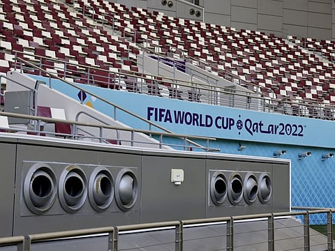General view inside the stadium ahead of the World Cup.