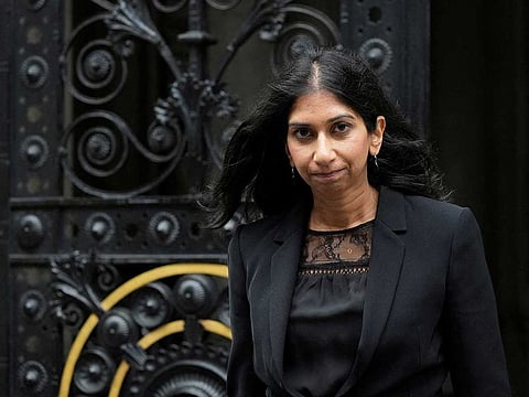 Home secretary Suella Braverman QC walks outside 10 Downing Street, following the passing of Britain's Queen Elizabeth, in London, Britain, September 9, 2022.