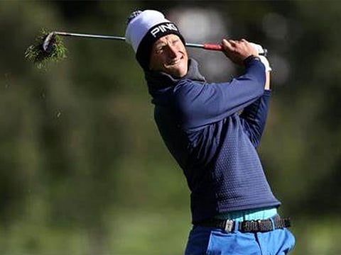 Dubai-based Adrian Meronk, on-course at the Alfred Dunhill Links Championship in Scotland.