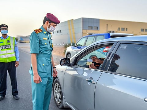 A police check in the industrial area. An awareness campaign about the security of various facilities in the 18 industrial zones besides Al Sajja has also paid off.