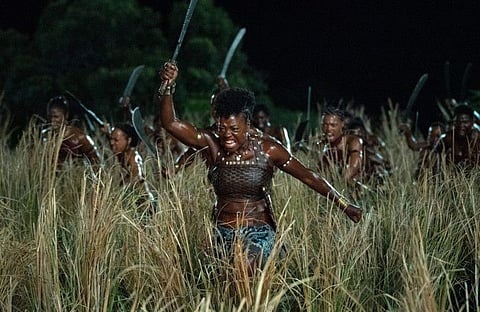 This image released by Sony Pictures shows Viola Davis in "The Woman King."