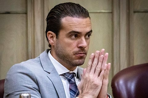 Mexican soap opera star Pablo Lyle listens to attorneys during pre-trial motions, Thursday, September 22, 2022, at Miami-Dade Criminal Court in Miami.