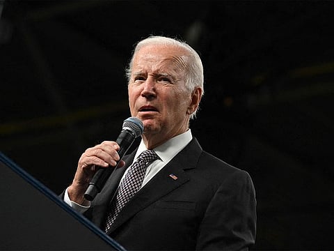 US President Joe Biden speaks at an event in Poughkeepsie, New York