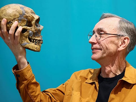Swedish geneticist Svante Paabo, who won the 2022 Nobel Prize in Physiology or Medicine for discoveries that underpin our understanding of how modern day humans evolved from extinct ancestors, attends a news conference at the Max-Planck Institute for evolutionary anthropology in Leipzig, Germany, October 3, 2022.