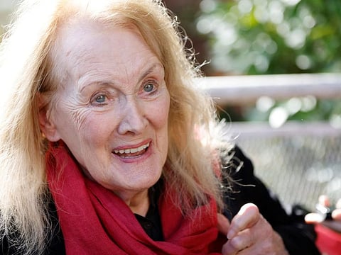French novelist Annie Ernaux talks to the media after being announced as the winner of the 2022 Nobel Prize in Literature, in Cergy-Pontoise, France October 6, 2022.