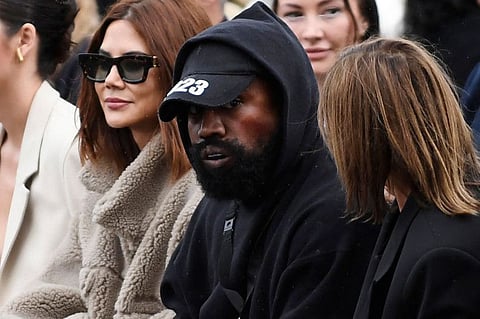 US rapper Kanye West attends the Givenchy Spring-Summer 2023 fashion show during the Paris Womenswear Fashion Week on October 2.