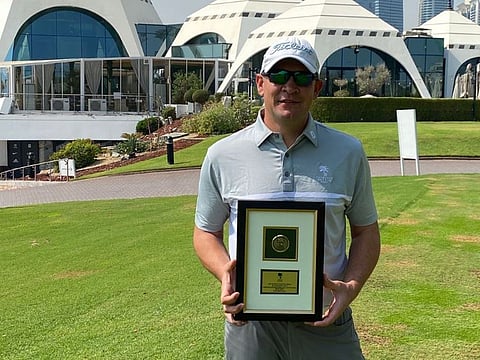 Dmitriy Korshunov winner of the division C and overall monthly medal winner at Emirates Golf Club.