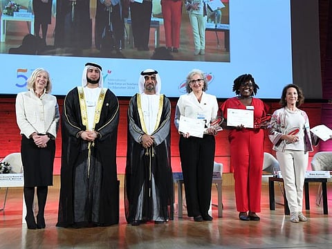 Sheikh Rashid bin Hamdan Al Maktoum honoured the winners of Hamdan bin Rashid Al Maktoum - UNESCO Prize for Teacher Development in its seventh session in the UAE.