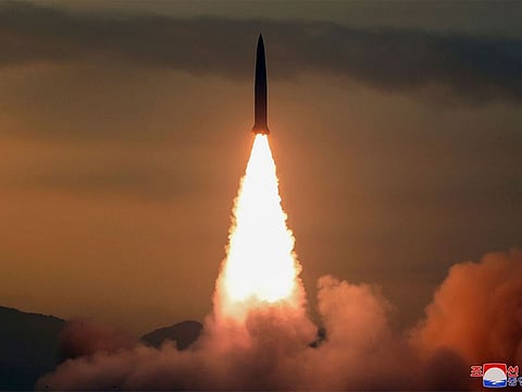 File photo. A missile test at an undisclosed location in North Korea.