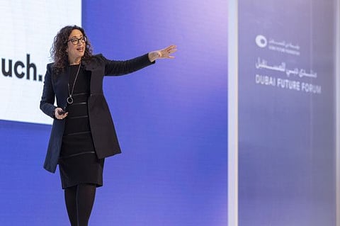 Prof Amy Webb at the forum in Dubai on Tuesday