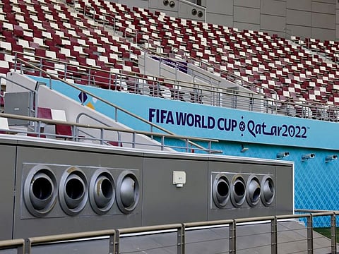 A view inside the Khalifa International Stadium ahead of the Qatar World Cup.