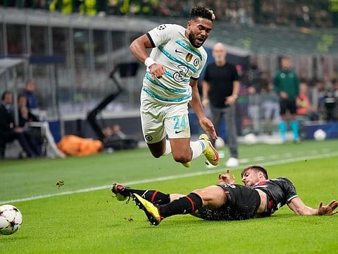 Chelsea's Reece James (left) picked up an injury during the Champions League group E match against AC Milan at the San Siro stadium in Milan, Italy.