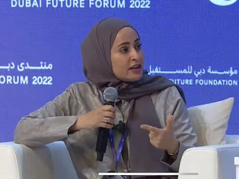 Ohood Al Roumi made the remarks during a conversation with moderator Jane Witherspoon at a forum session on how governments can regulate future trends and technologies