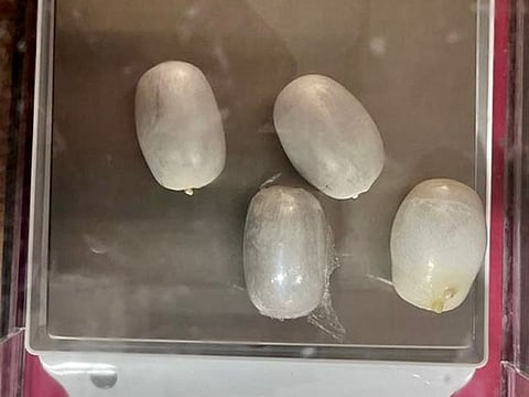 Four capsule-shaped packets suspected to contain gold totally weighing 1066.75 grams, concealed in the rectum were recovered, according to Indian authorities.