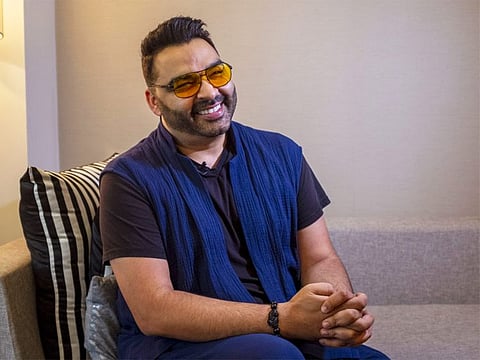 Dubai-based fashion designer Varoin Marwah during an interview in Dubai