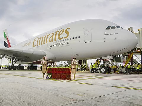 Emirates’ flagship A380 made a landmark touchdown at Bengaluru’s Kempegowda International Airport.