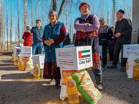 The food parcels were also distributed in the Central Asian countries of Tajikistan, Kyrgyzstan, Kazakhstan