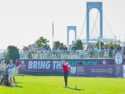 Dubai's Chiara Noja teeing off in the last round of the ARAMCO Team Series - New York.
