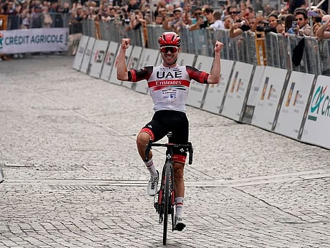 UAE Team Emirates rider Marc Hirschi won the Veneto Classic in Italy.