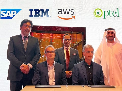 Officials during the signing of the agreement at Gitex global