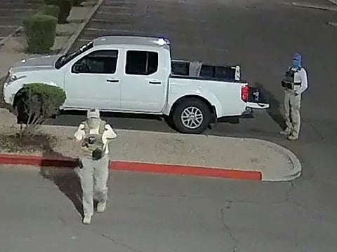 Armed "poll watchers" stand guard in a suburban parking lot in Arizona, convinced they are doing their bit to prevent the supposed ballot stuffing they fear could cost the Republicans victory in the US midterm elections.