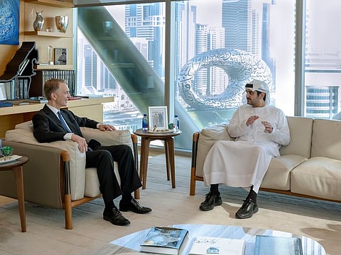 Sheikh Maktoum bin Mohammed bin Rashid Al Maktoum, Deputy Ruler of Dubai, Deputy Prime Minister and Minister of Finance of the UAE and Bruce Flatt, the CEO of Brookfield Asset Management.