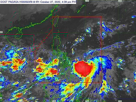 A 5pm Thursday (October 27) bulletin issued by weather bureau Pagasa shows Tropical Storm Nalgae (known locally as "Paeng"), maintaining its strength as it moves slowly southwards, possibly hitting the same area battered by supertyphoon "Haiyan" (codenamed "Yolanda" locally)in 2013.