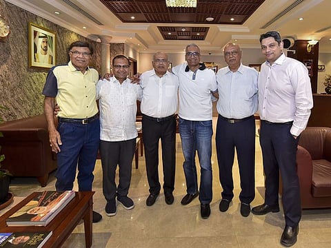 (From left) Seniors Rajni Shah, Ashok Doshi, Prakash Sheth, Sandeep Shishodia, Nilesh Vadhani and Rupesh Mehta