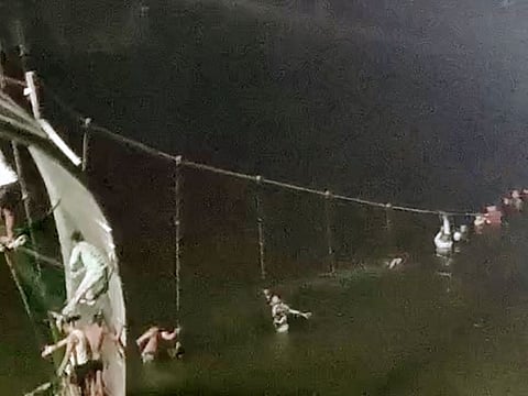 Dozens were killed and scores were missing as the hanging bridge collapsed.