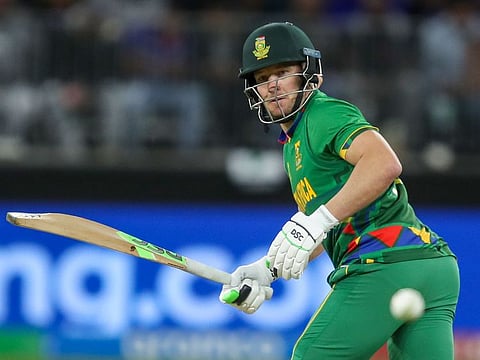 South Africa’s David Miller bats during the T20 World Cup cricket match against India at the Perth Stadium on October 30, 2022.