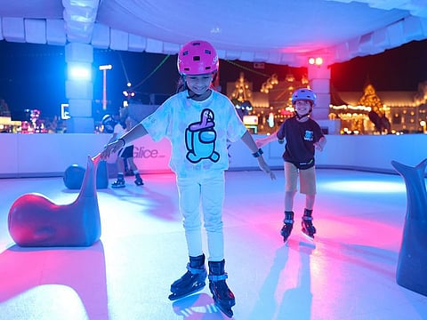The Snowfest ice rink is priced at Dh40 for 20 minutes. Tickets are available online and on the Global Village app.