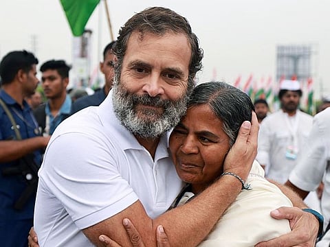 Congress leader Rahul Gandhi on Tuesday was joined by the mother of Rohith Vemula, a Dalit student of the University of Hyderabad who died by suicide in 2016 following alleged harassment, in Bharat Jodo Yatra