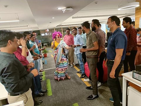 Clownselors is a Delhi-based medical clowning organisation that makes patients forget their pain and suffering momentarily.Photo: Shafaat Shahbandari