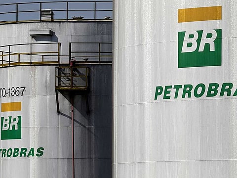 File photo: The logo of Brazil's state-run Petrobras oil company is seen on a tank in at Petrobras Paulinia refinery in Paulinia, Brazil July 1, 2017.