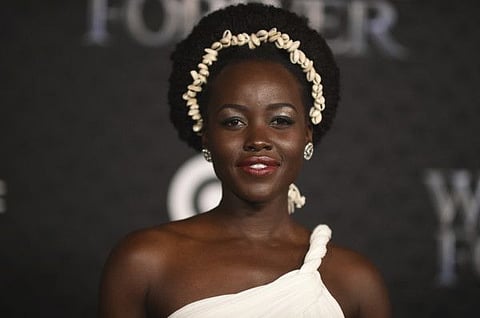 Lupita Nyong'o arrives at the world premiere of "Black Panther: Wakanda Forever" on Wednesday, Oct. 26, 2022, at the Dolby Theatre in Los Angeles.