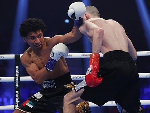 Fahad Al Bloushi defeated Irakli Shariashvili in Super-Featherweight bout in Abu Dhabi.