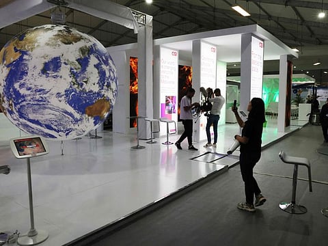 Participants visit the Sharm El Sheikh International Convention Centre in Egypt's Red Sea resort city on November 5, 2022, on the eve of the COP27 climate summit.
