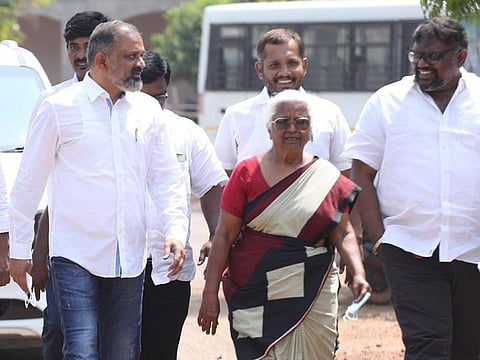 A.G. Perarivalan (left) after his release in May.