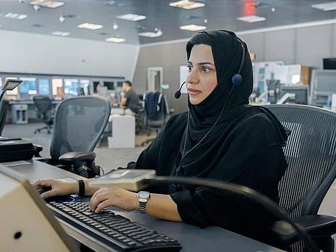 Aysha Khalifa Al Nuaimi is one of the rare cases in her profession with two licences – one for tower and the other for radar. Beside her main job controlling aircraft up in the air and on the ground, owing to her merit, she trains students in air traffic control as well