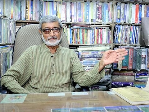 On a regular day, you can find the bespectacled and grey-haired Habib Hussain Abbasi sitting on the counter surrounded by books, often in conversation with a visitor.