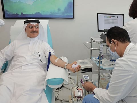 Dr Amin Hussein Al Amiri from the health ministry was the first to donate blood in the new campaign