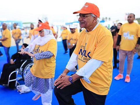 The warriors included people aged 30 to 80 exercising at Kite Beach