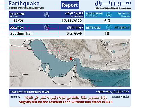NCM says that there was no impact of Iran earthquake in the UAE but some residents felts tremors on Thursday