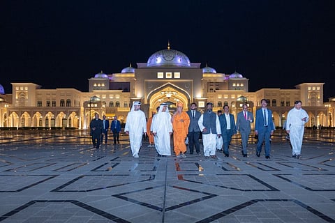 Clerics during a visit to the presidential palace Qasr Al Watan, organised by the Department of Community Development, Abu Dhabi to provide them in-depth knowledge on the rich UAE heritage and culture.