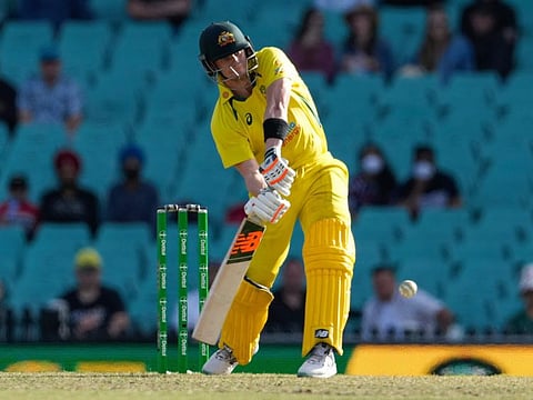 Australia's Steve Smith bats during the one day cricket international between England and Australia at the Sydney Cricket Ground, in Sydney, Australia.